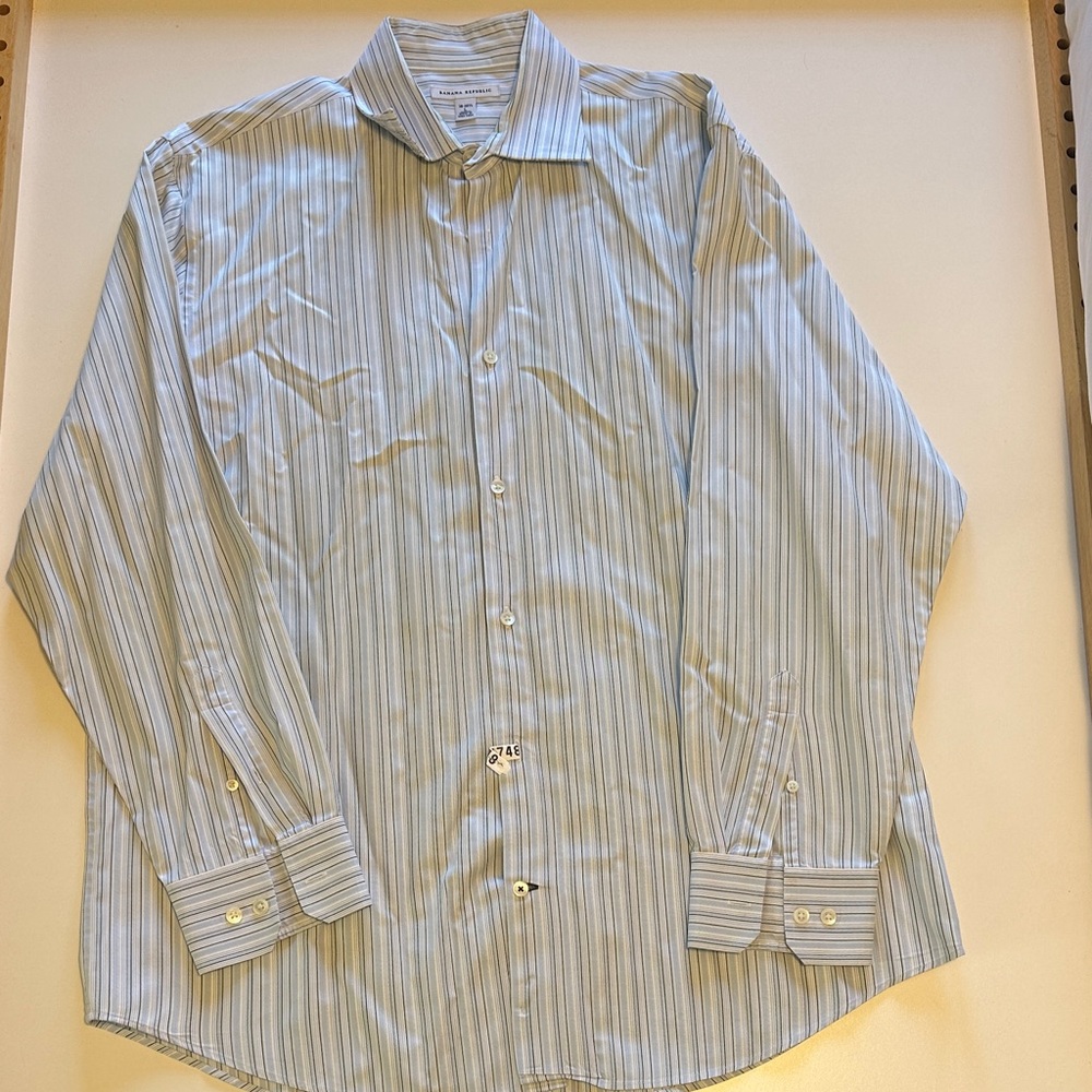 Banana Republic Blue Striped Dress Shirt